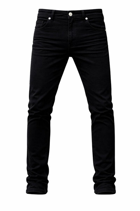 Shadow Denim Men’s Jet Black Slim-Fit Stretch Jeans