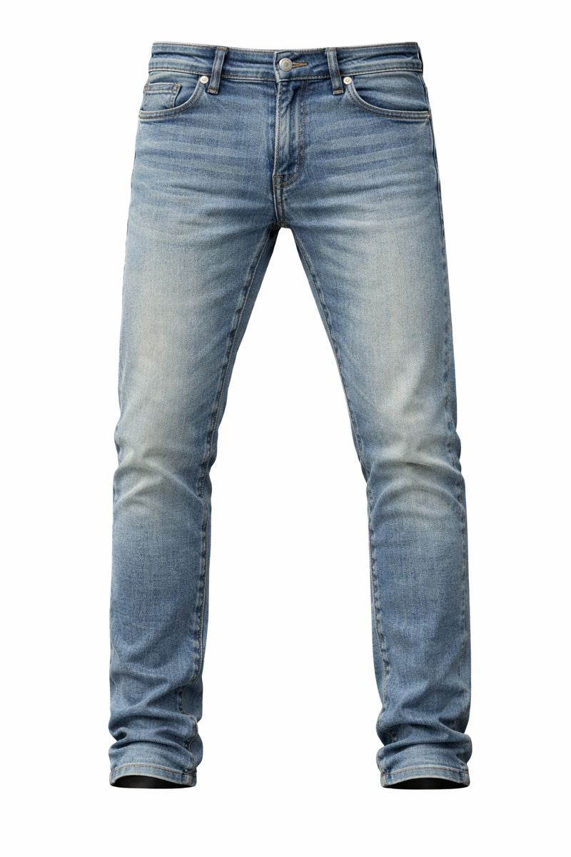 Shadow Denim Men’s Vintage Light Blue Slim-Fit Stretch Jeans