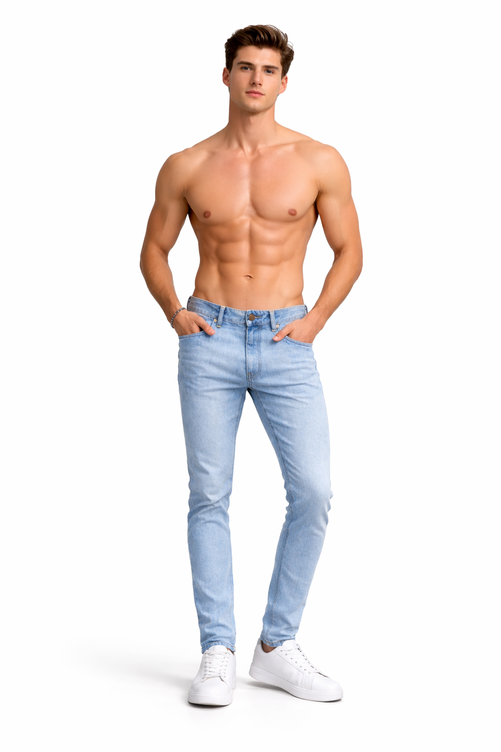 Shadow Denim Men’s Light Stone Wash Slim-Fit Stretch Jeans