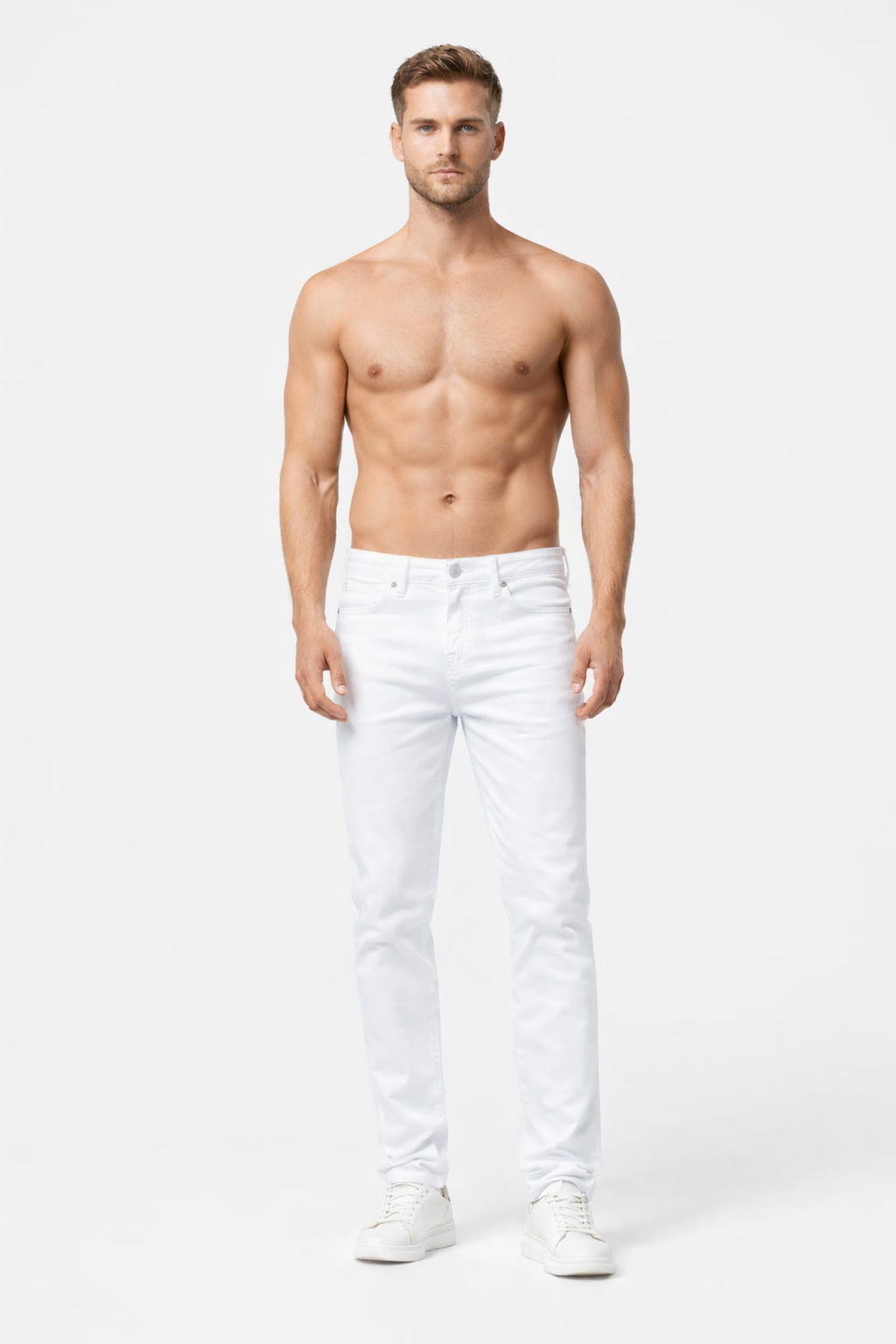Shadow Denim Men’s Crisp White Slim-Fit Stretch Jeans