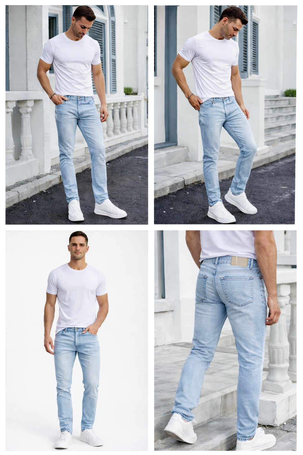 Shadow Denim Men’s Light Stone Wash Slim-Fit Stretch Jeans