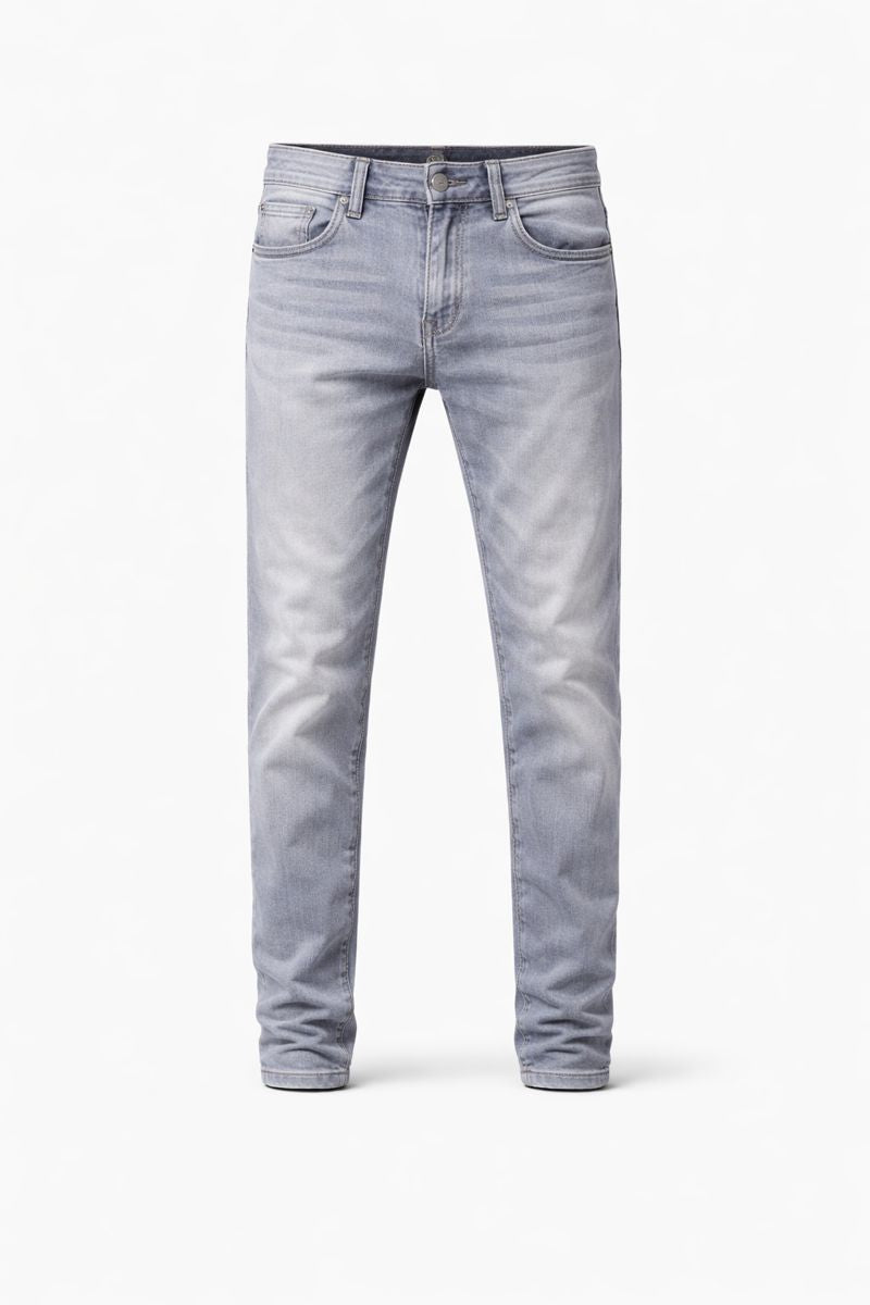 Shadow Denim Men’s Light Gray Wash Slim-Fit Stretch Jeans